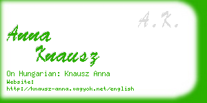 anna knausz business card